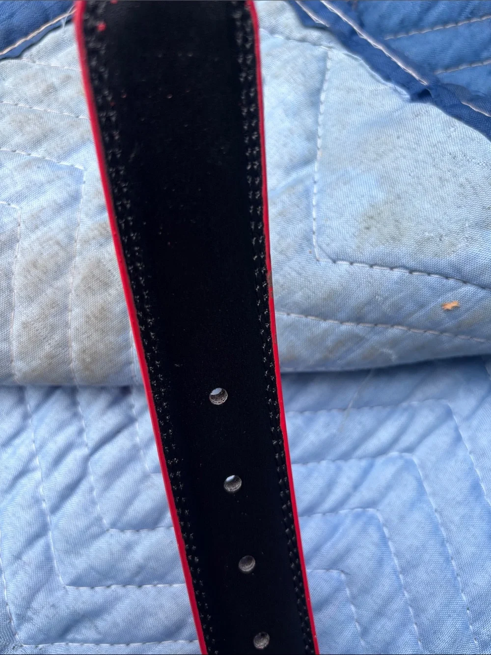Men's Red Leather Belt with Polished Buckle Fredrico Leone